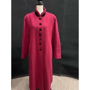 Vintage Women’s  Burgandy 100% Wool Long‎ Coat